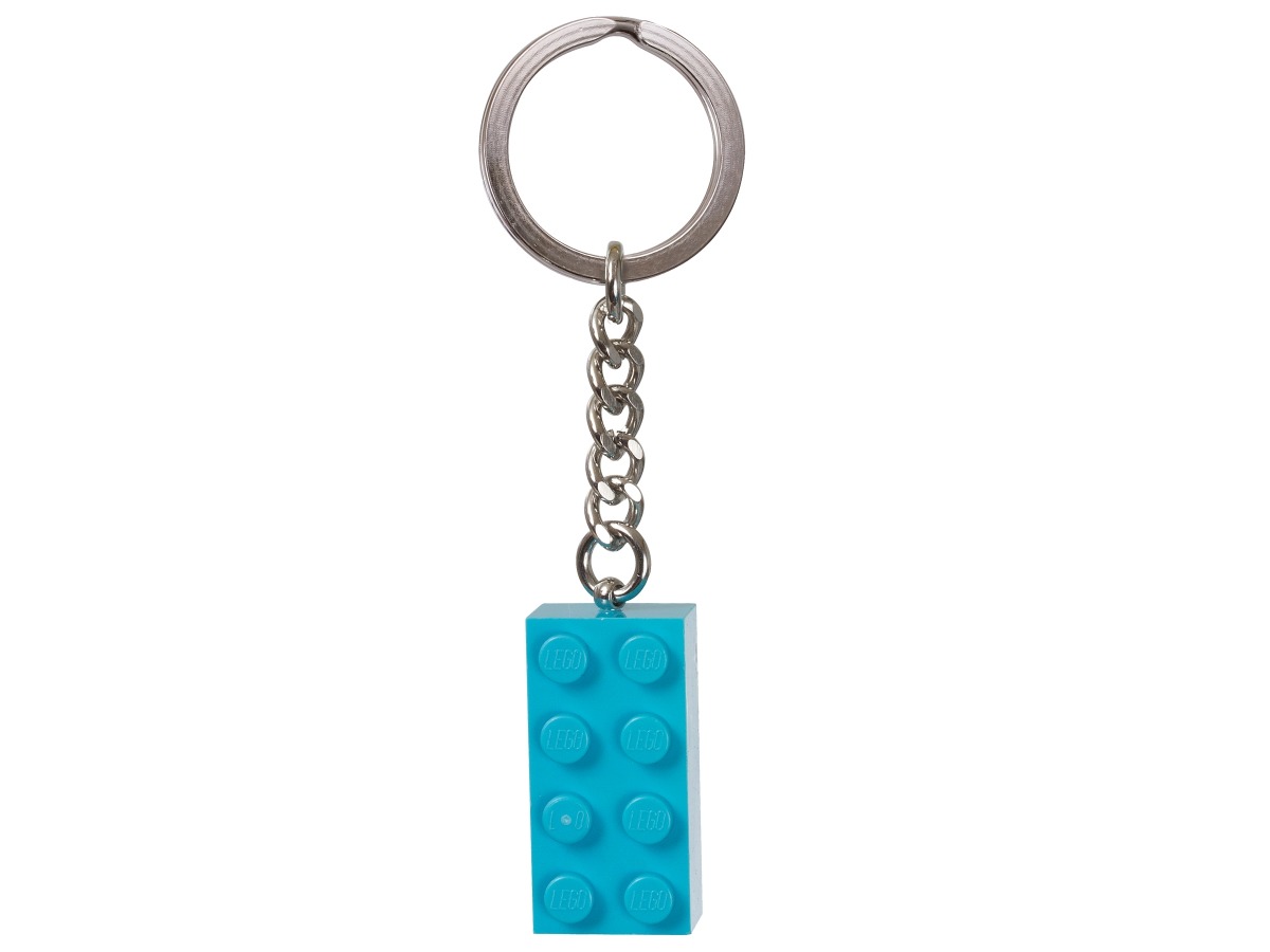 lego sleutelhanger 2x4 noppen turquoise 853380