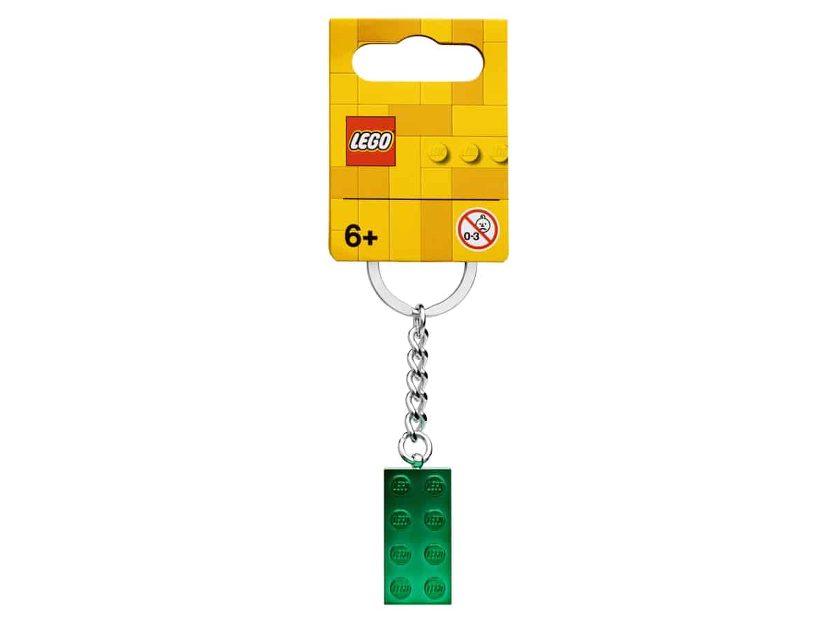 lego 854083 2x4 groene metallic sleutelhanger