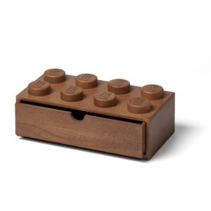 lego 5007116 houten bureaulade met 8 noppen donker eiken