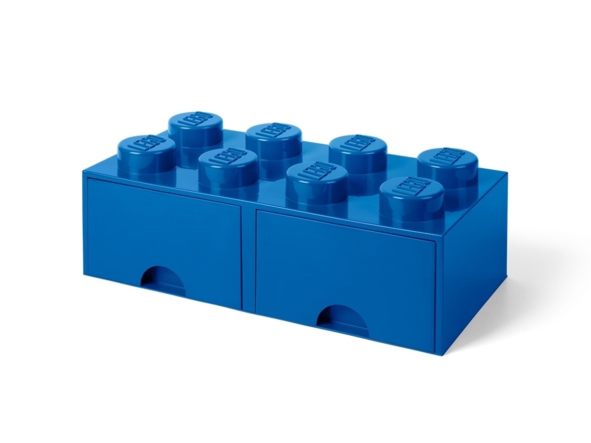 lego 5006132 opbergsteen met 8 noppen en 2 lades blauw